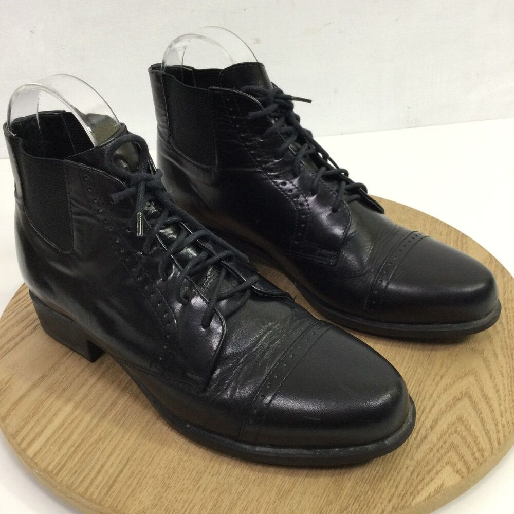 Ariat Womens Metcalf Leather Lace-Up Paddock Boots Round-Top Black Size 7.5M